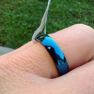 Blue Titanium Steel Ring W.Gft Box Multiple
